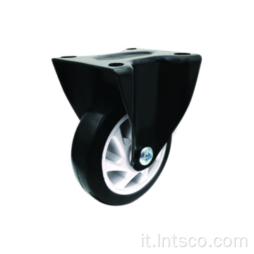 4 &quot;Bianco PP Core Black PVC Ruote rigide